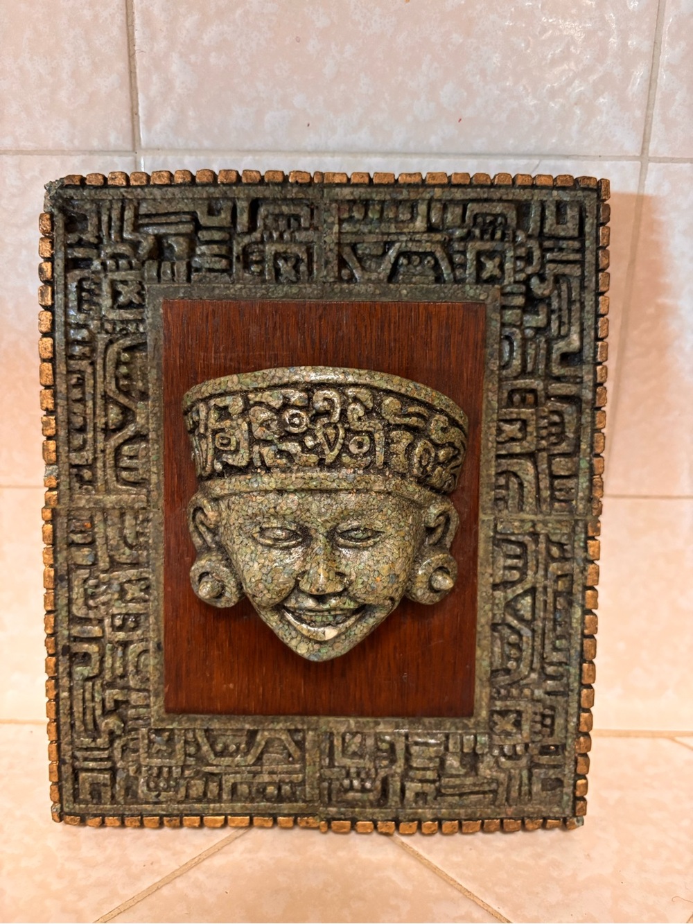 Mosaic Rain God Wall  Art Plaques Zarebski